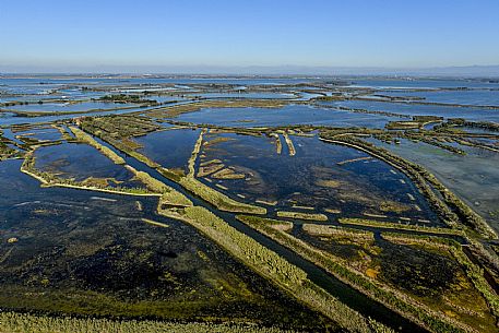 Aereal view of Laguna di Grado